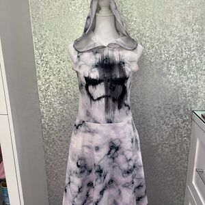 Star Wars Stormtrooper Hooded White Black Gray Marble Print Dress Size Large